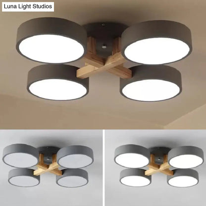 DecorBites™ DecorBites™ Stylish Macaron Metal Ceiling Light with 4 Heads for Study Room