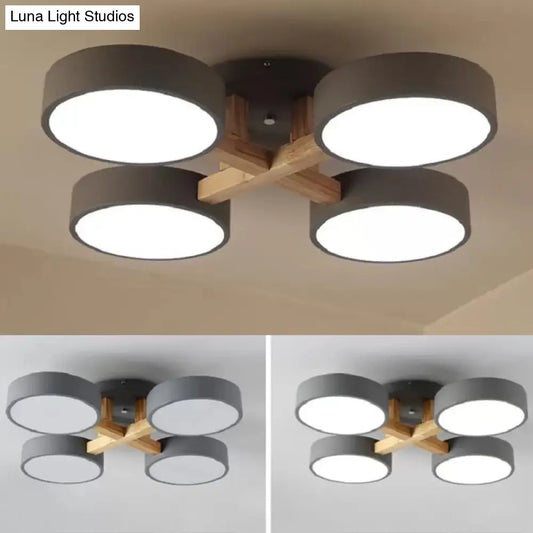 DecorBites™ DecorBites™ Stylish Macaron Metal Ceiling Light with 4 Heads for Study Room