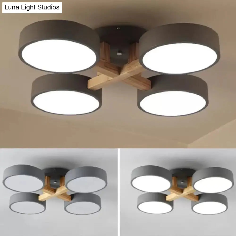 DecorBites™ DecorBites™ Stylish Macaron Metal Ceiling Light with 4 Heads for Study Room