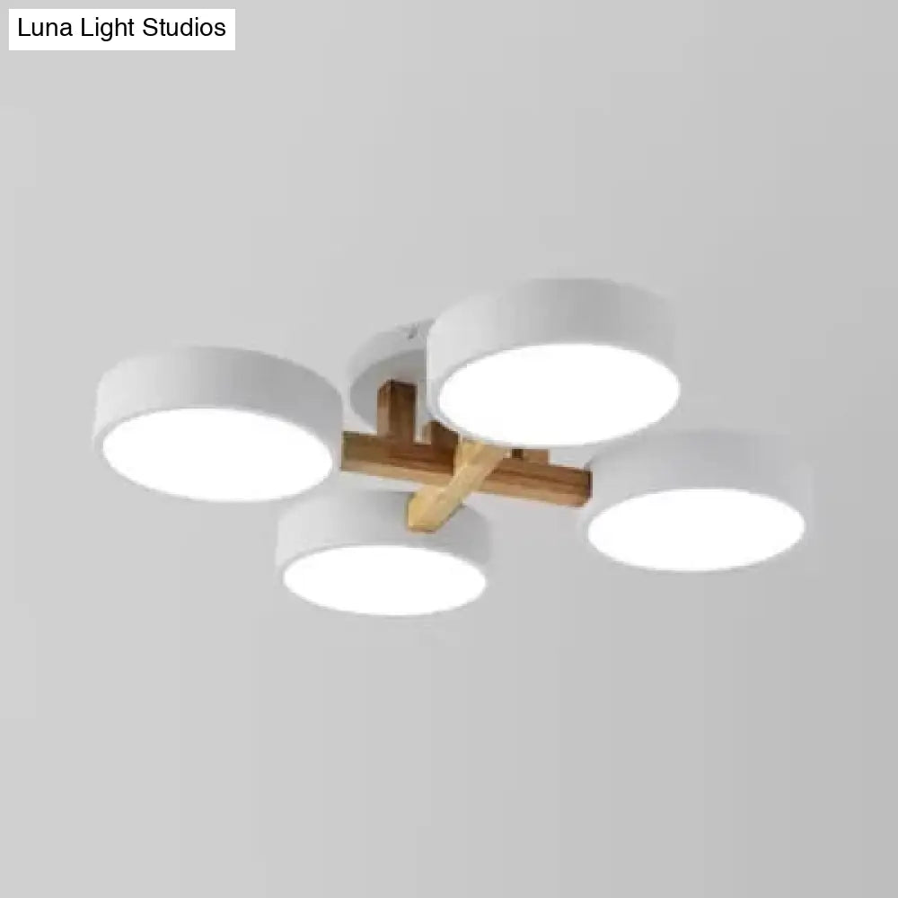 DecorBites™ DecorBites™ Stylish Macaron Metal Ceiling Light with 4 Heads for Study Room