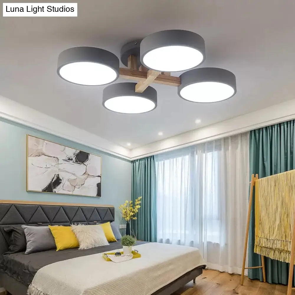 DecorBites™ DecorBites™ Stylish Macaron Metal Ceiling Light with 4 Heads for Study Room
