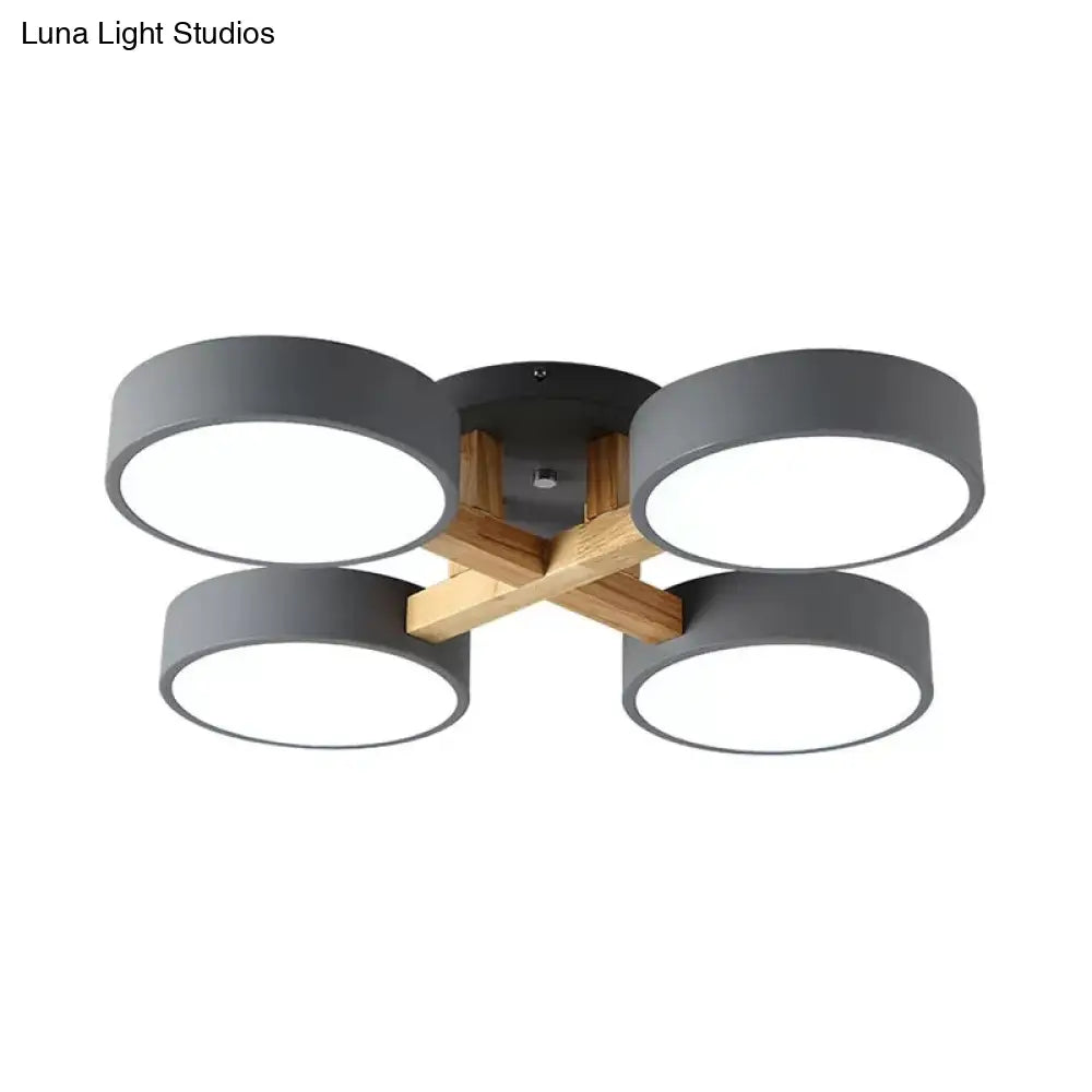 DecorBites™ DecorBites™ Stylish Macaron Metal Ceiling Light with 4 Heads for Study Room