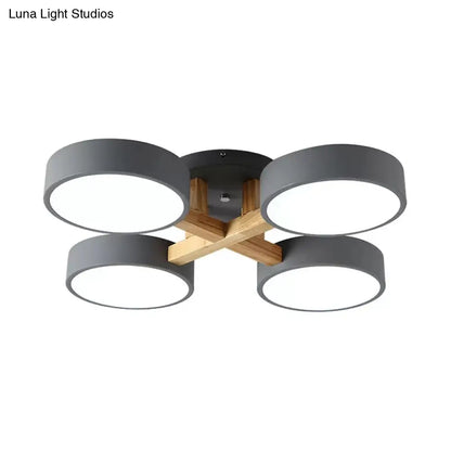 DecorBites™ DecorBites™ Stylish Macaron Metal Ceiling Light with 4 Heads for Study Room