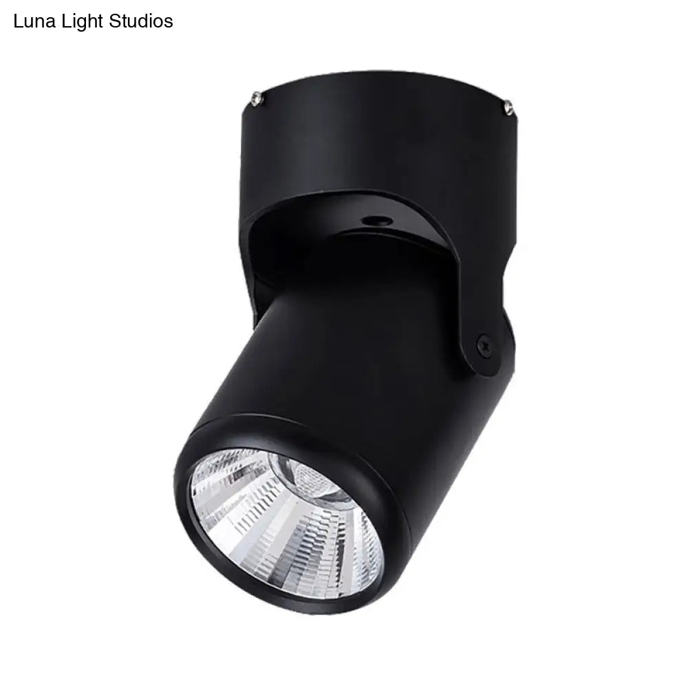 DecorBites™ DecorBites™ Stylish Mini Semi Flush LED Ceiling Light with Rotatable Metal Cylinder Shade in Black/White for Living Room - Loft