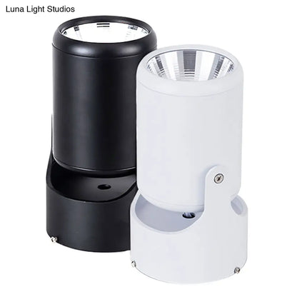 DecorBites™ DecorBites™ Stylish Mini Semi Flush LED Ceiling Light with Rotatable Metal Cylinder Shade in Black/White for Living Room - Loft