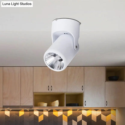 DecorBites™ DecorBites™ Stylish Mini Semi Flush LED Ceiling Light with Rotatable Metal Cylinder Shade in Black/White for Living Room - Loft