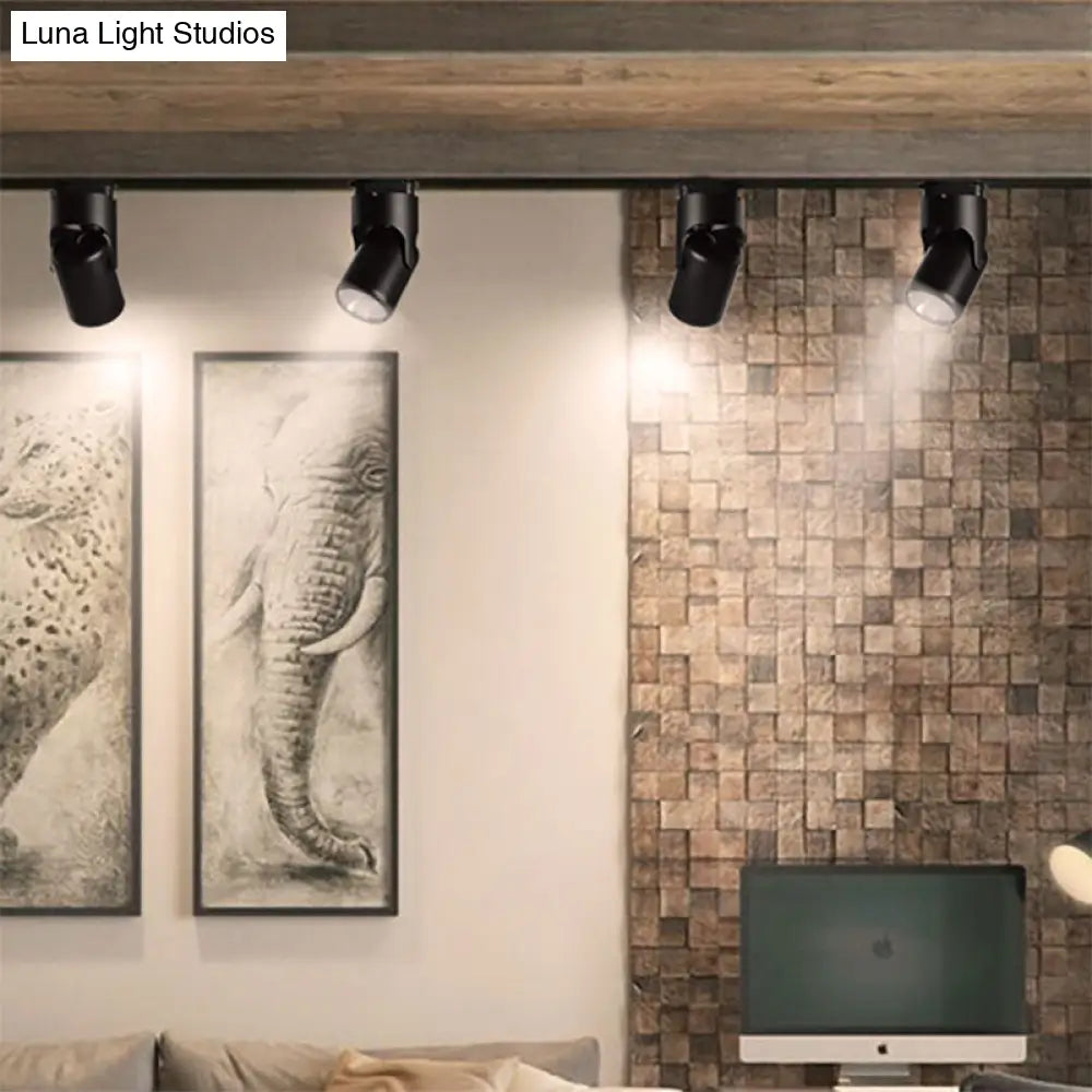 DecorBites™ DecorBites™ Stylish Mini Semi Flush LED Ceiling Light with Rotatable Metal Cylinder Shade in Black/White for Living Room - Loft