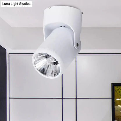 DecorBites™ DecorBites™ Stylish Mini Semi Flush LED Ceiling Light with Rotatable Metal Cylinder Shade in Black/White for Living Room - Loft