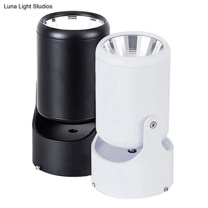 DecorBites™ DecorBites™ Stylish Mini Semi Flush LED Ceiling Light with Rotatable Metal Cylinder Shade in Black/White for Living Room - Loft