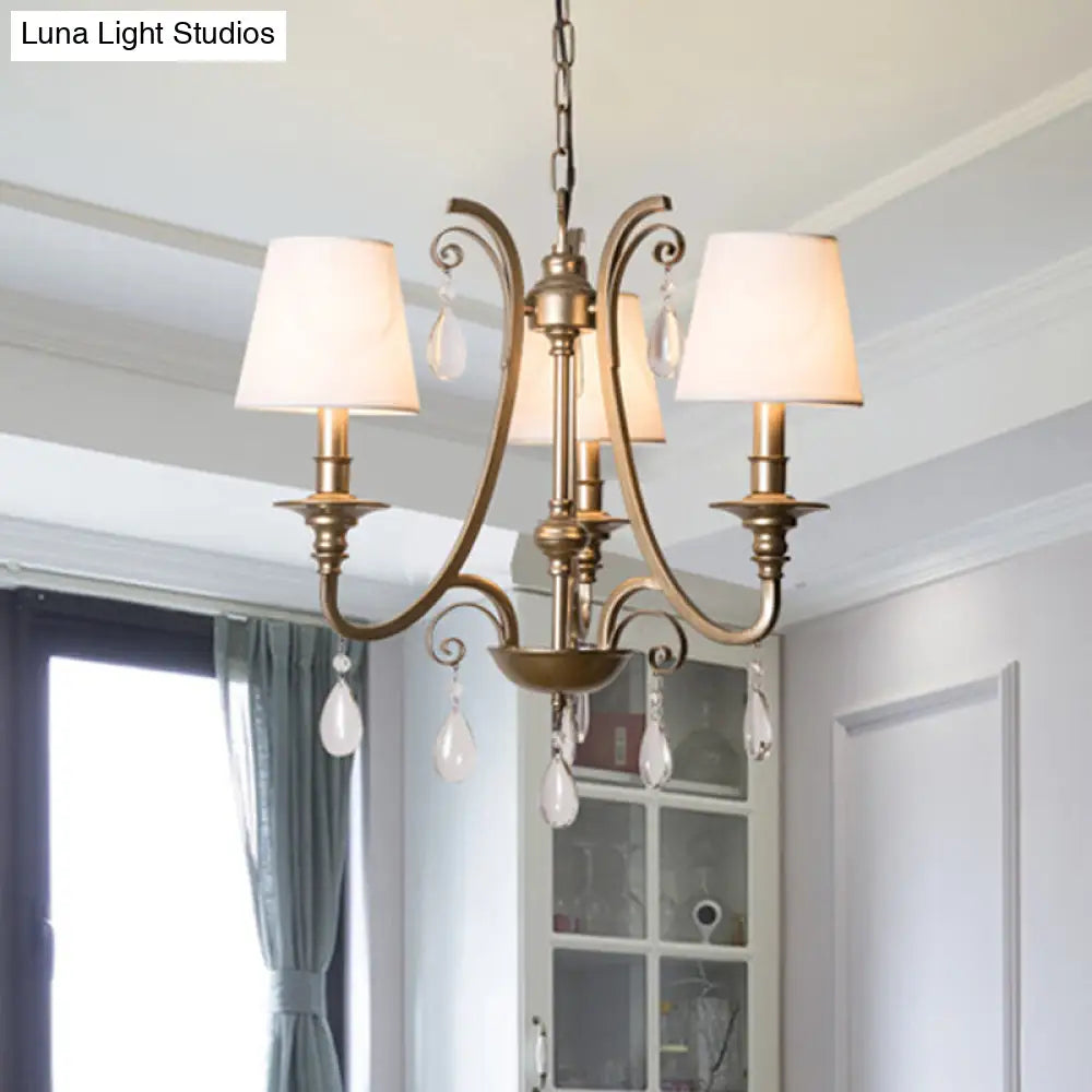 Lámpara colgante de cristal estilo moderno con forma de lágrima - Latón, pantalla opcional - Incluye 3 bombillas