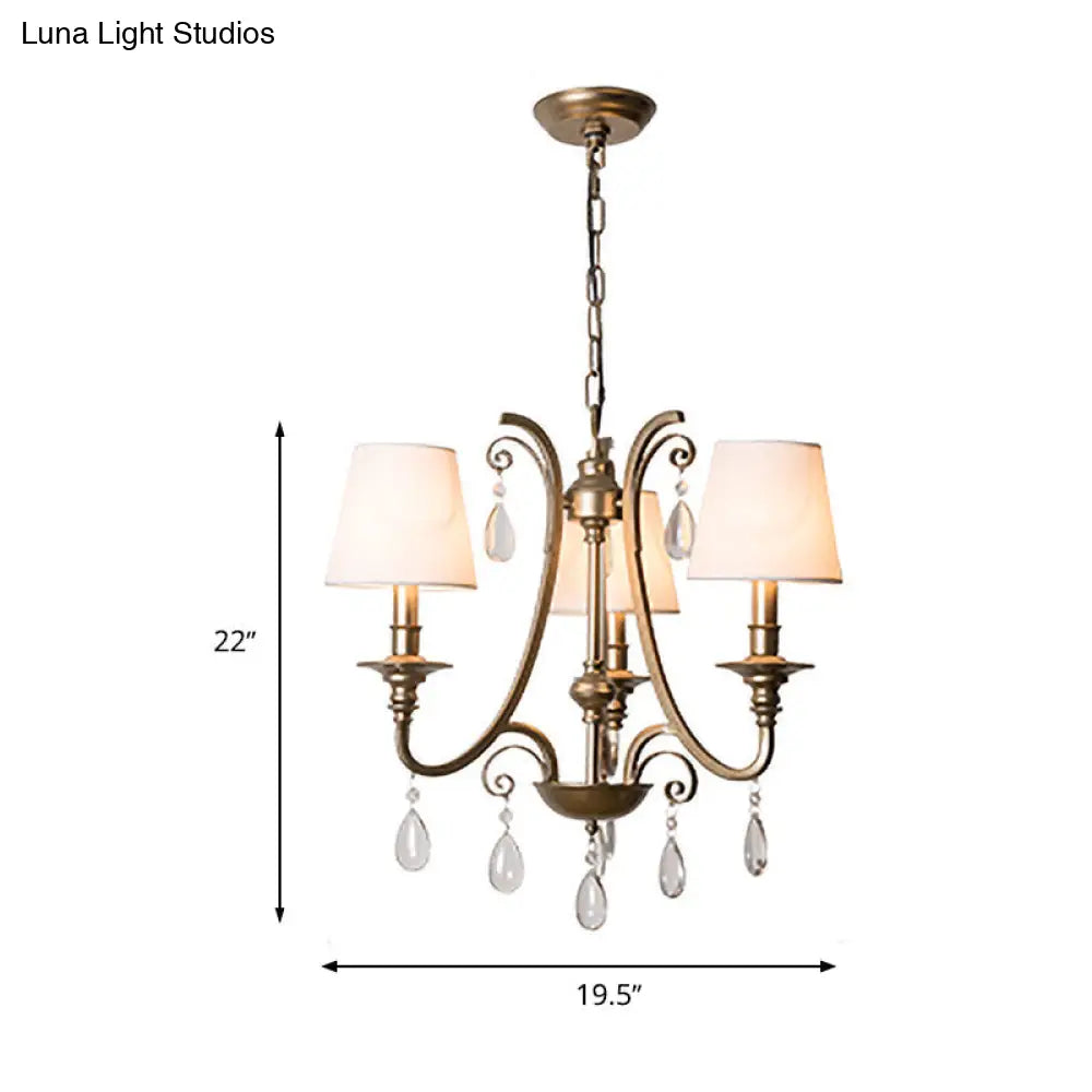 Lámpara colgante de cristal estilo moderno con forma de lágrima - Latón, pantalla opcional - Incluye 3 bombillas