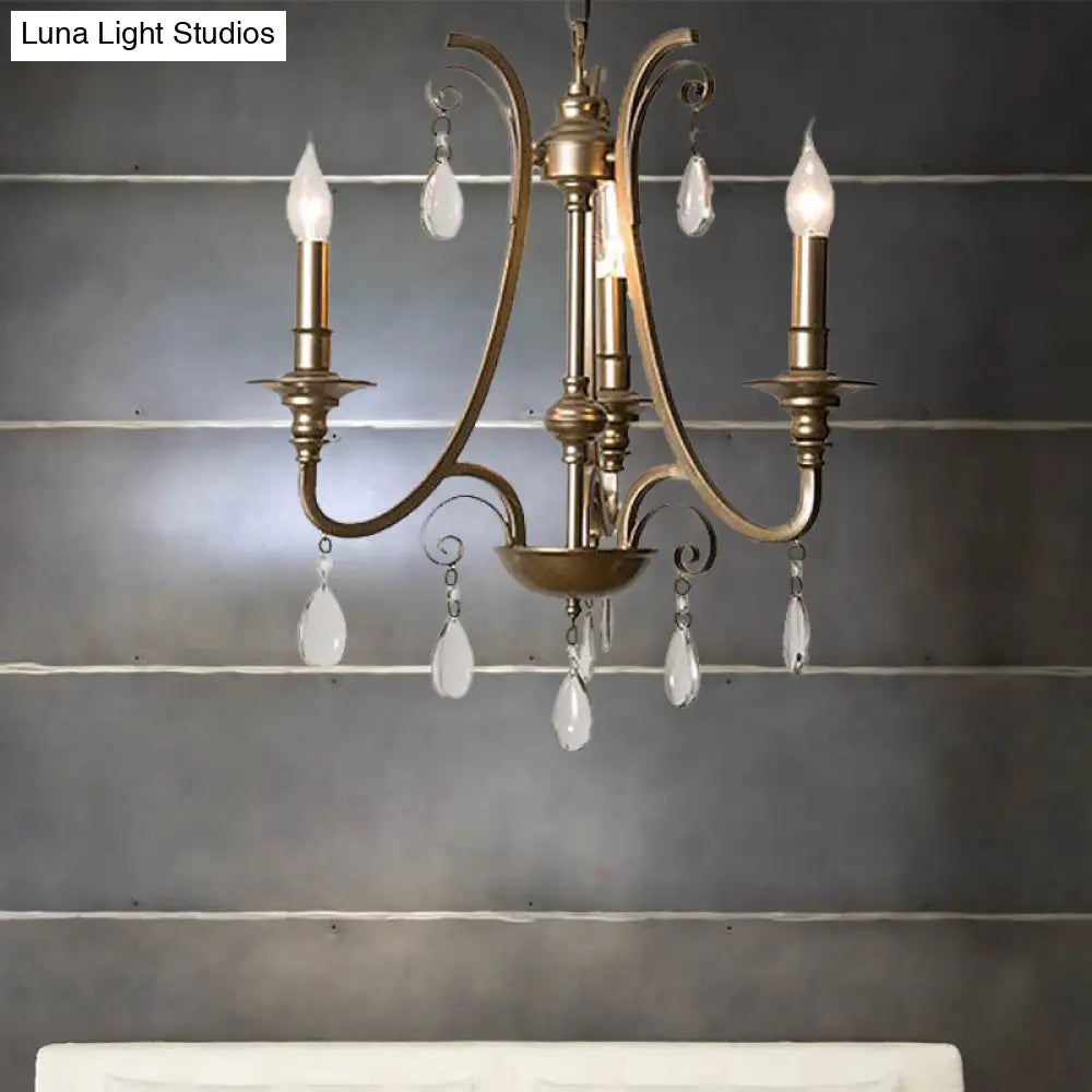 Lámpara colgante de cristal estilo moderno con forma de lágrima - Latón, pantalla opcional - Incluye 3 bombillas