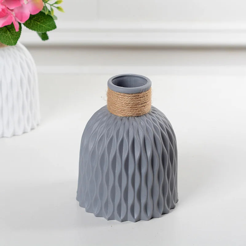 Stylish Nordic Color Block Vase - gray - Vase