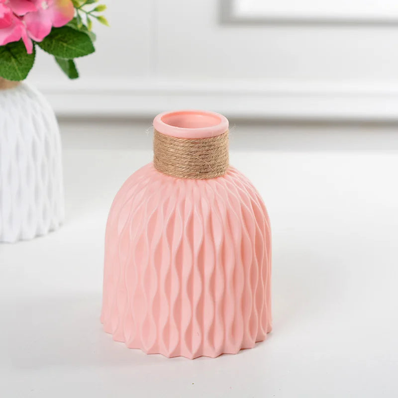 Stylish Nordic Color Block Vase - Pink - Vase