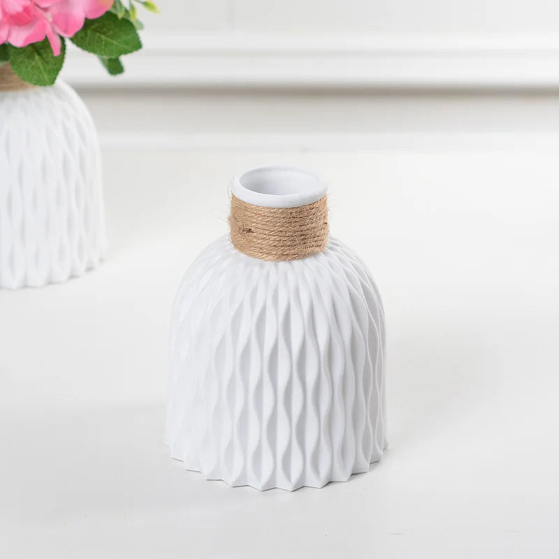 Stylish Nordic Color Block Vase - white - Vase