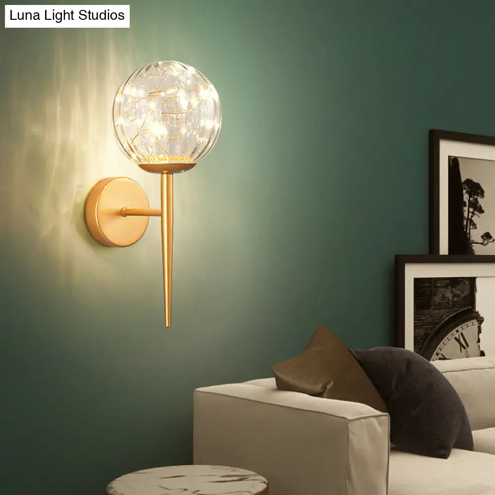 DecorBites™ DecorBites™ Stylish Nordic LED Sconce Lamp with Glass Shade for Living Room
