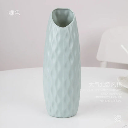Stylish Nordic Plastic Flower Vase Home Decor - 3218 blue / CHINA - Vase