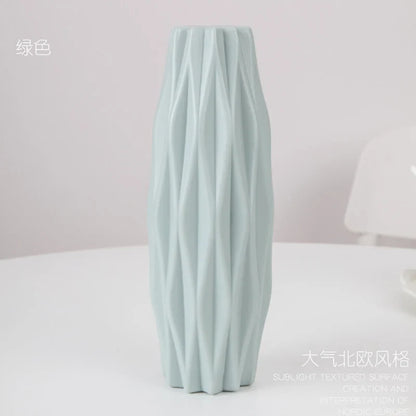 Stylish Nordic Plastic Flower Vase Home Decor - 3219 blue / CHINA - Vase
