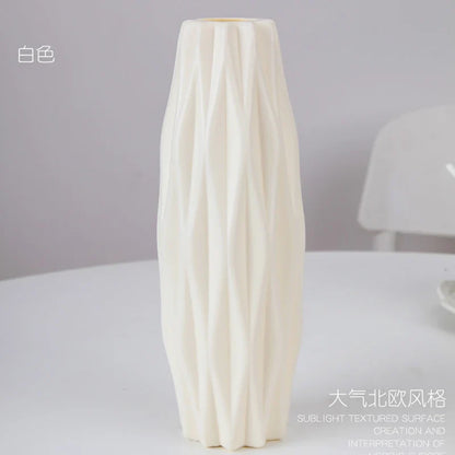 Stylish Nordic Plastic Flower Vase Home Decor - 3219 white / CHINA - Vase