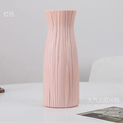 Stylish Nordic Plastic Flower Vase Home Decor - 3502 pink / CHINA - Vase