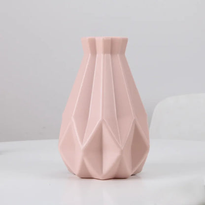 Stylish Nordic Plastic Flower Vase Home Decor - 3505 pink / CHINA - Vase