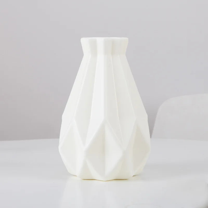 Stylish Nordic Plastic Flower Vase Home Decor - 3505 white / CHINA - Vase