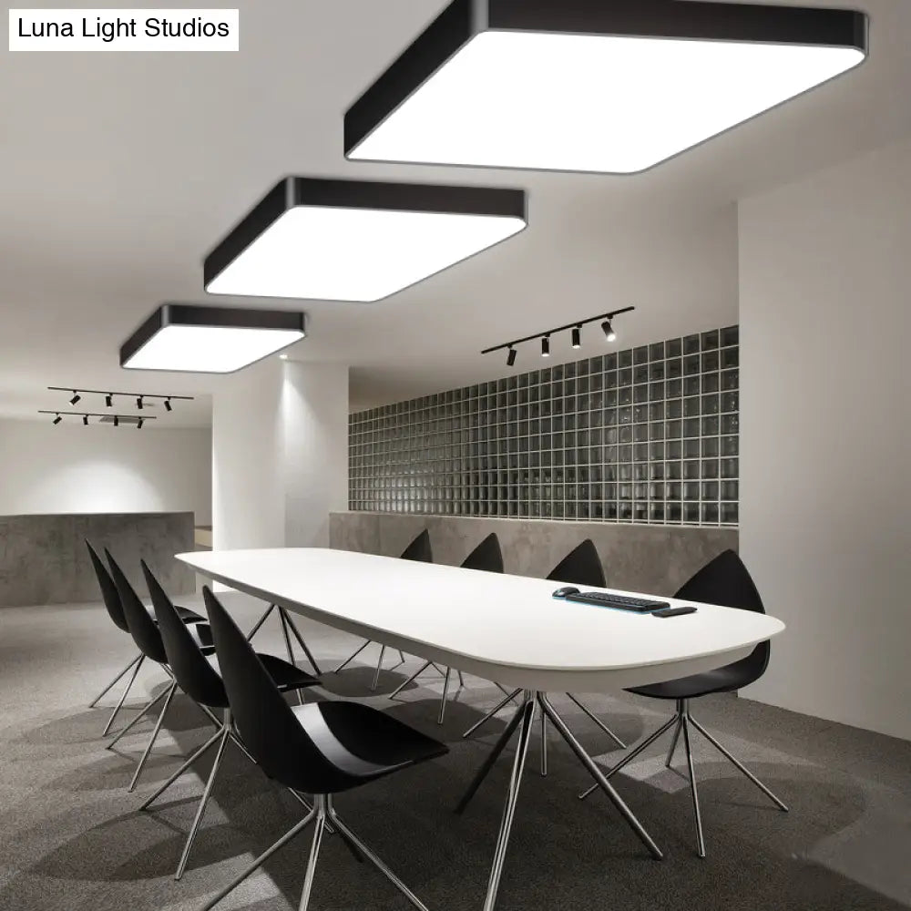 DecorBites™ DecorBites™ Stylish Office Illumination: Nordic Black Square LED Metal Flush Mount Ceiling Lamp