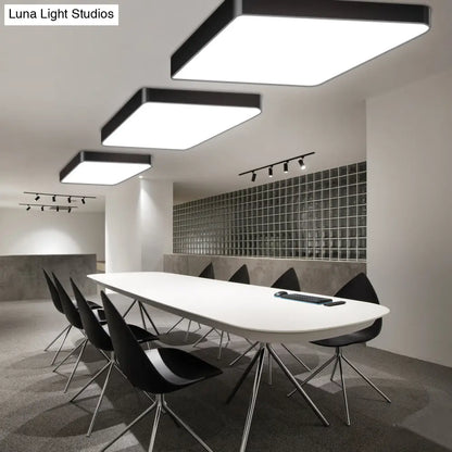DecorBites™ DecorBites™ Stylish Office Illumination: Nordic Black Square LED Metal Flush Mount Ceiling Lamp