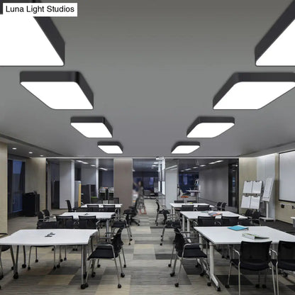 DecorBites™ DecorBites™ Stylish Office Illumination: Nordic Black Square LED Metal Flush Mount Ceiling Lamp