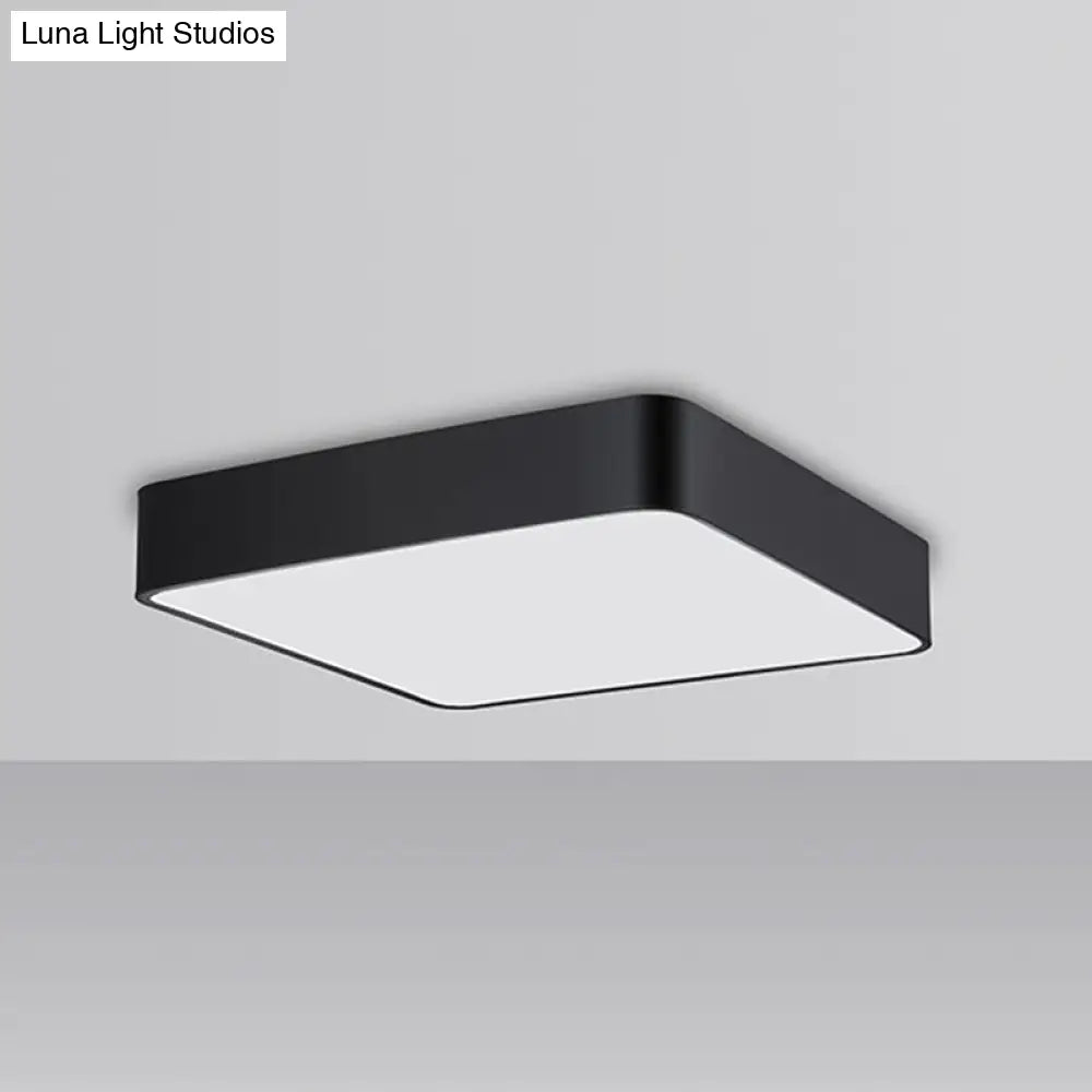 DecorBites™ DecorBites™ Stylish Office Illumination: Nordic Black Square LED Metal Flush Mount Ceiling Lamp