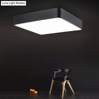 DecorBites™ DecorBites™ Stylish Office Illumination: Nordic Black Square LED Metal Flush Mount Ceiling Lamp