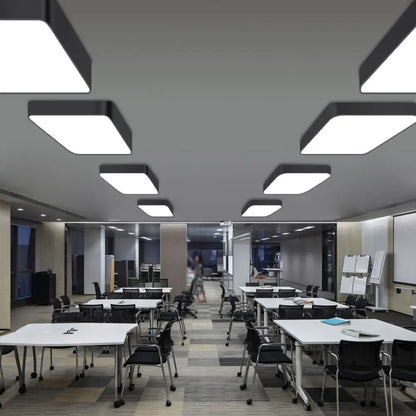 DecorBites™ DecorBites™ Stylish Office Illumination: Nordic Black Square LED Metal Flush Mount Ceiling Lamp