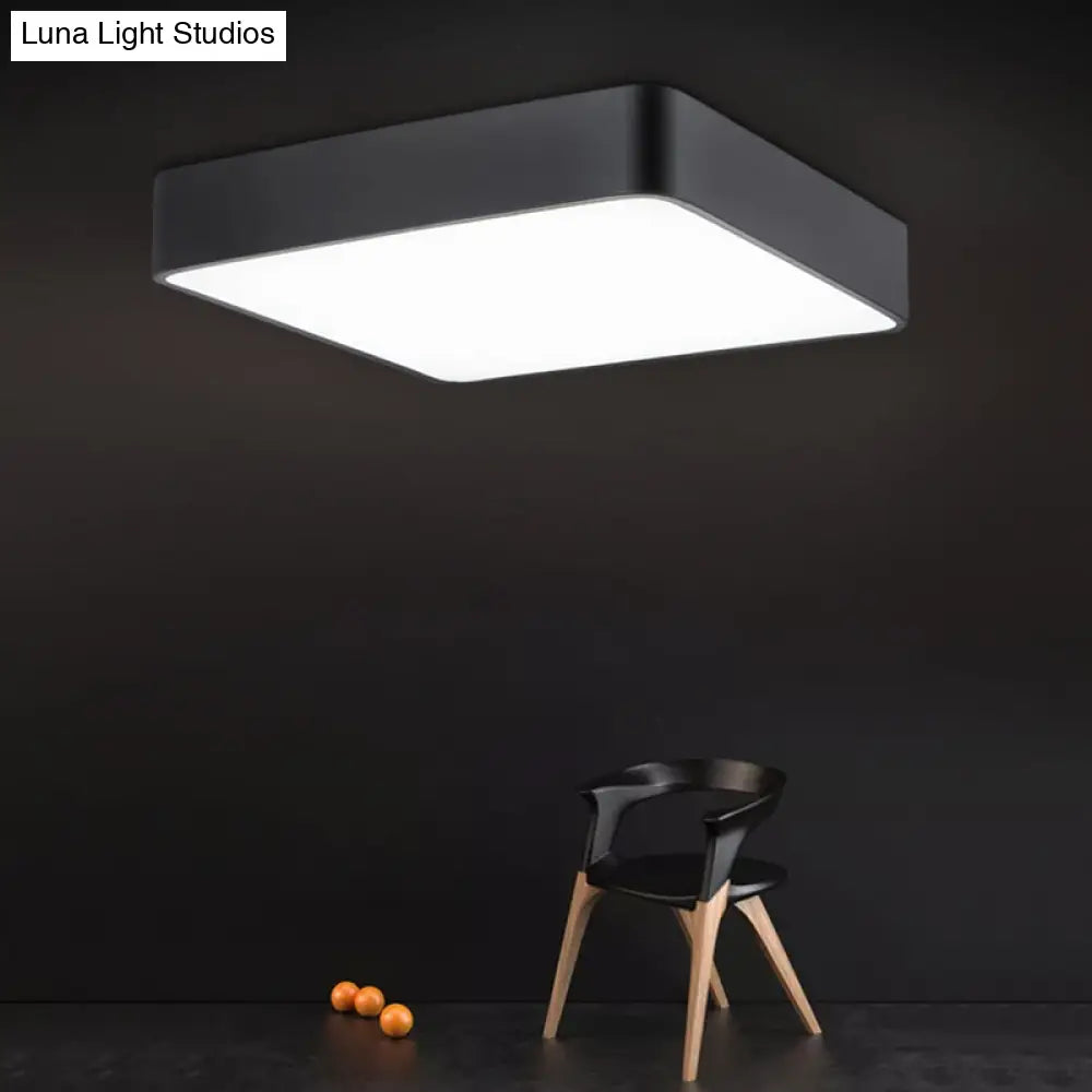DecorBites™ DecorBites™ Stylish Office Illumination: Nordic Black Square LED Metal Flush Mount Ceiling Lamp