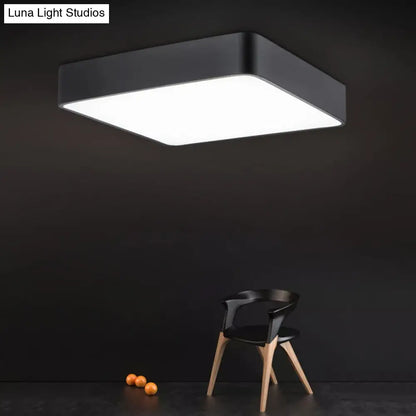 DecorBites™ DecorBites™ Stylish Office Illumination: Nordic Black Square LED Metal Flush Mount Ceiling Lamp