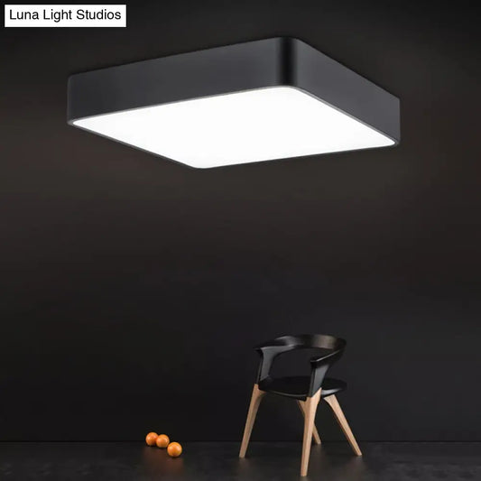 DecorBites™ DecorBites™ Stylish Office Illumination: Nordic Black Square LED Metal Flush Mount Ceiling Lamp
