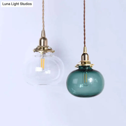 Stylish Oval Pendant Light in Brass with Glass Shade - Perfect for Cloth Shop