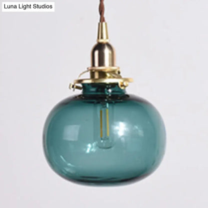 Stylish Oval Pendant Light in Brass with Glass Shade - Perfect for Cloth Shop