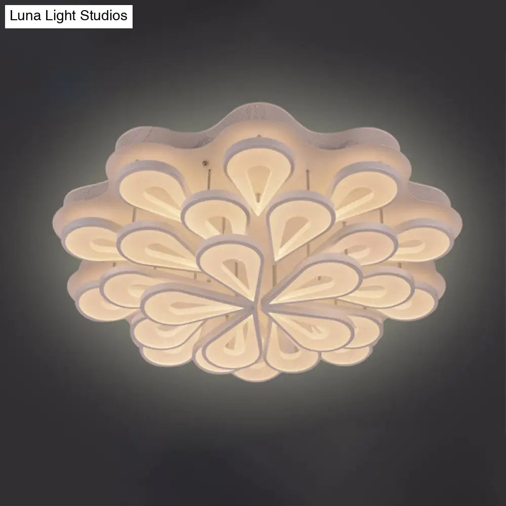 DecorBites™ DecorBites™ Stylish Raindrop Flushmount Acrylic LED Ceiling Light: Modern Blossom Design - Warm/White Light, Perfect for Living Room (6/15/25 Heads)
