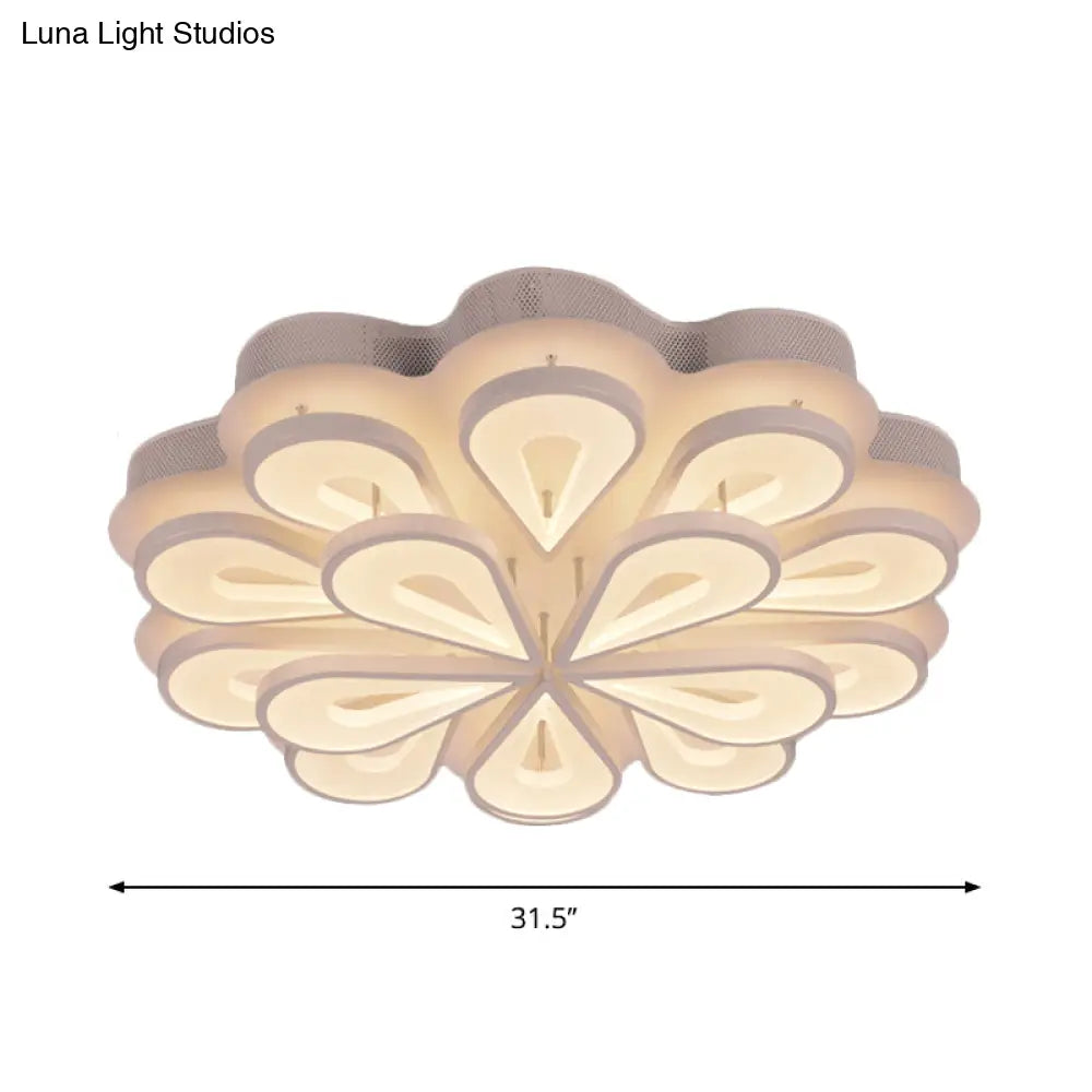 DecorBites™ DecorBites™ Stylish Raindrop Flushmount Acrylic LED Ceiling Light: Modern Blossom Design - Warm/White Light, Perfect for Living Room (6/15/25 Heads)