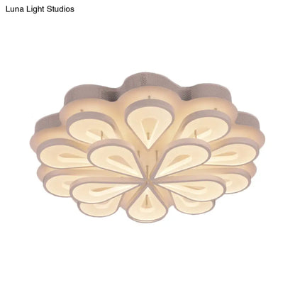 DecorBites™ DecorBites™ Stylish Raindrop Flushmount Acrylic LED Ceiling Light: Modern Blossom Design - Warm/White Light, Perfect for Living Room (6/15/25 Heads)