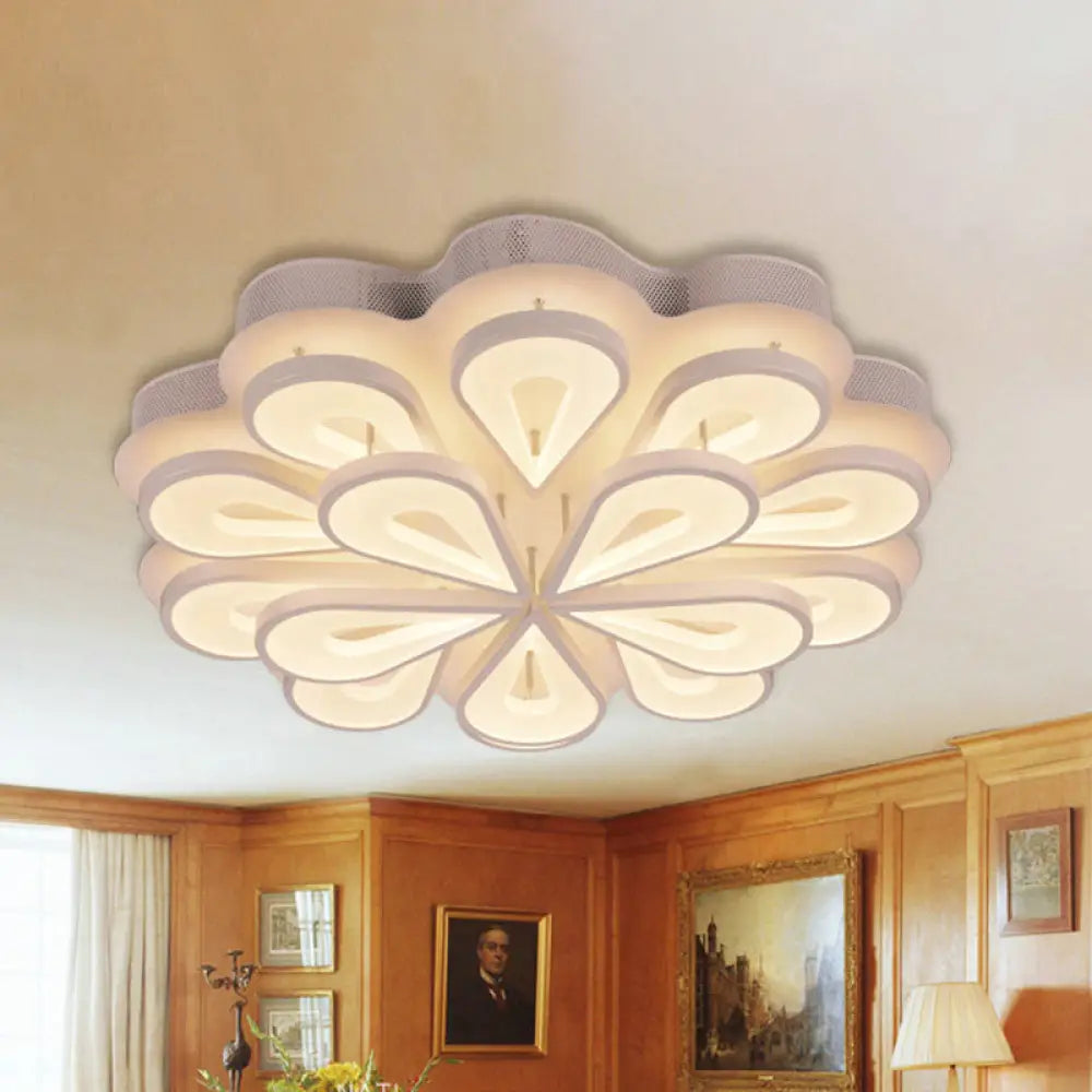 DecorBites™ DecorBites™ Stylish Raindrop Flushmount Acrylic LED Ceiling Light: Modern Blossom Design - Warm/White Light, Perfect for Living Room (6/15/25 Heads)