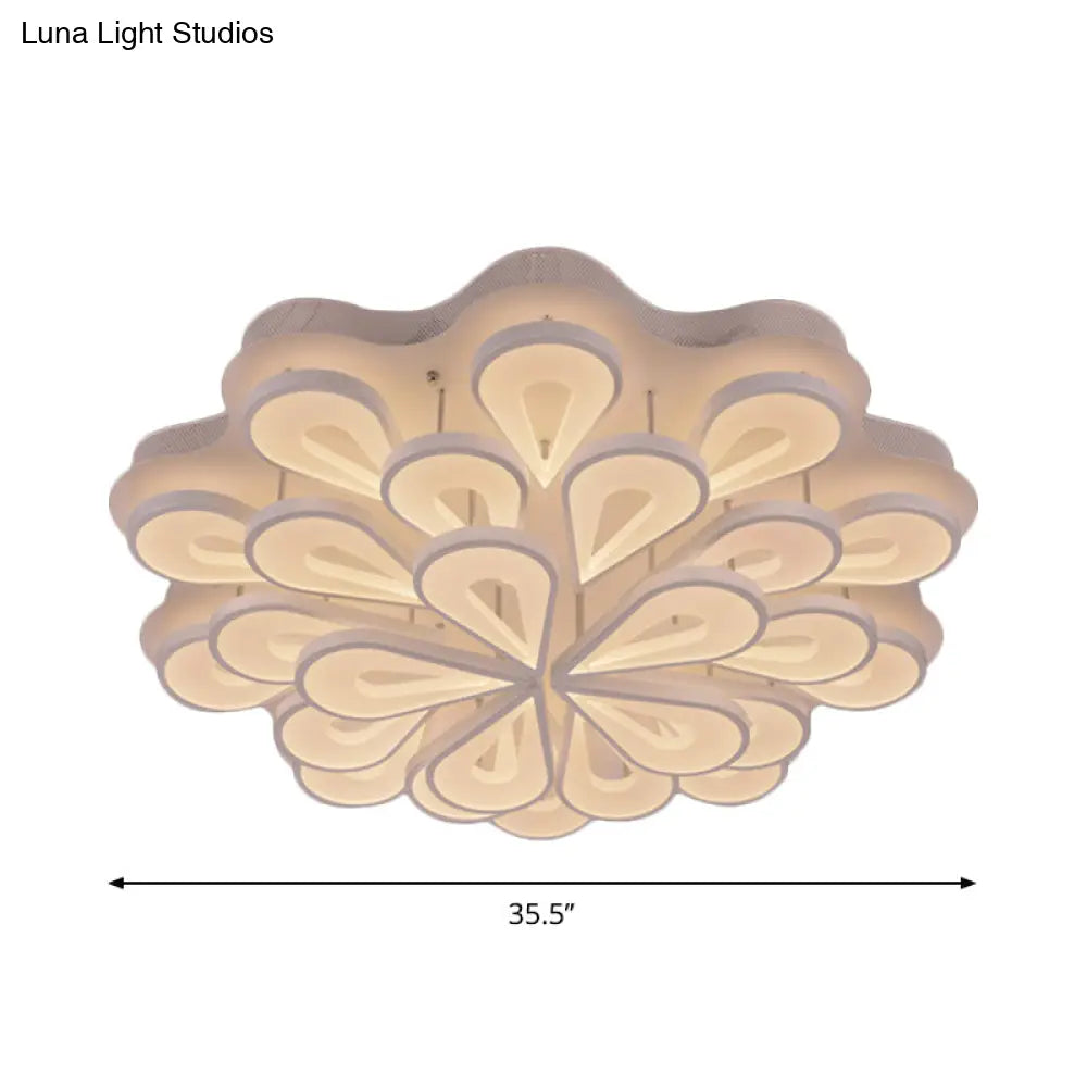 DecorBites™ DecorBites™ Stylish Raindrop Flushmount Acrylic LED Ceiling Light: Modern Blossom Design - Warm/White Light, Perfect for Living Room (6/15/25 Heads)