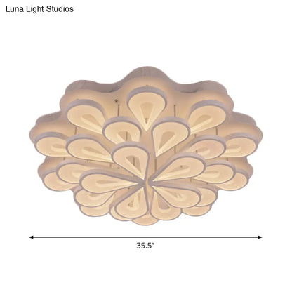 DecorBites™ DecorBites™ Stylish Raindrop Flushmount Acrylic LED Ceiling Light: Modern Blossom Design - Warm/White Light, Perfect for Living Room (6/15/25 Heads)