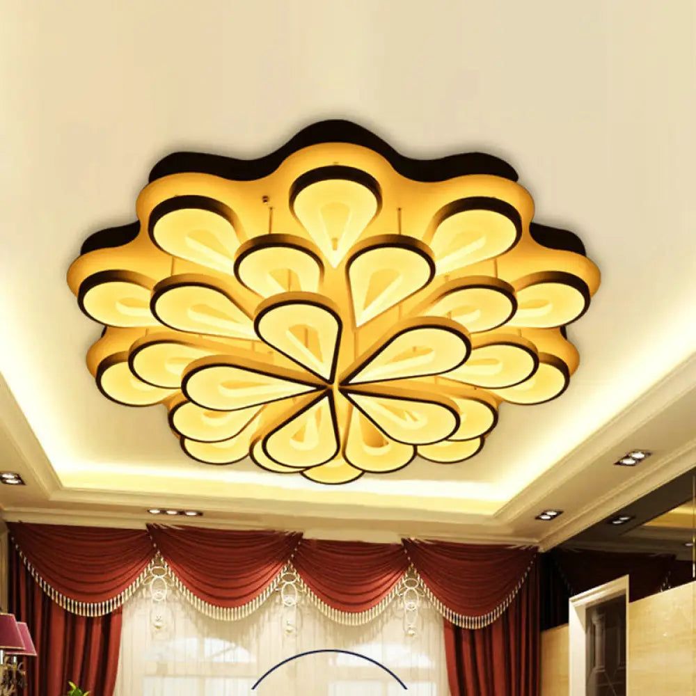 DecorBites™ DecorBites™ Stylish Raindrop Flushmount Acrylic LED Ceiling Light: Modern Blossom Design - Warm/White Light, Perfect for Living Room (6/15/25 Heads)