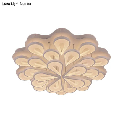 DecorBites™ DecorBites™ Stylish Raindrop Flushmount Acrylic LED Ceiling Light: Modern Blossom Design - Warm/White Light, Perfect for Living Room (6/15/25 Heads)