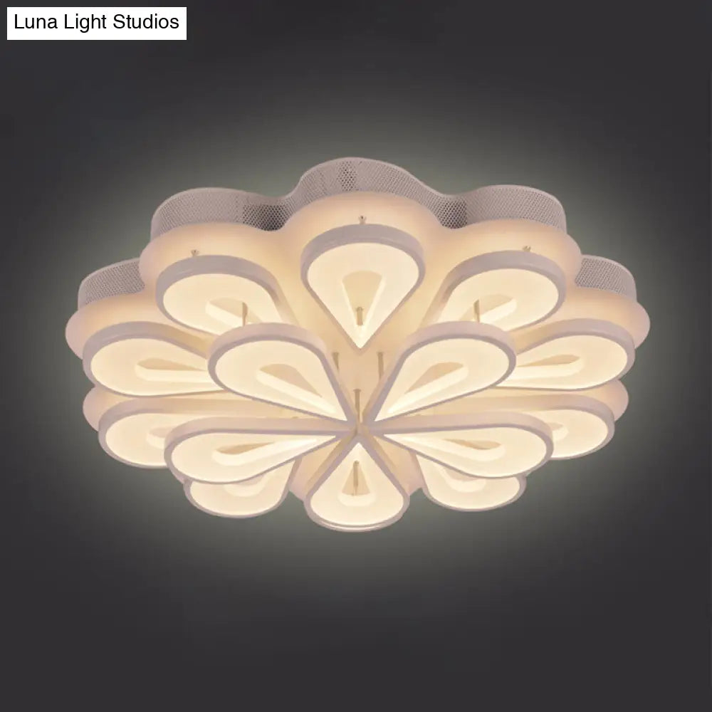 DecorBites™ DecorBites™ Stylish Raindrop Flushmount Acrylic LED Ceiling Light: Modern Blossom Design - Warm/White Light, Perfect for Living Room (6/15/25 Heads)