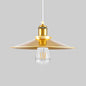 Stylish Saucer Hanging Lamp - 12/14 Inch Wide, Gold Metallic Pendant Light with 1 Light for Bedside