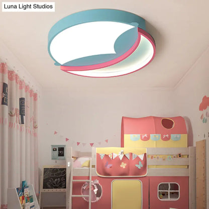 DecorBites™ DecorBites™ Stylish Silicone Round Flush Ceiling Light - Cartoon LED Ceiling Mounted Lamp for Bedroom with Blue/Pink Light