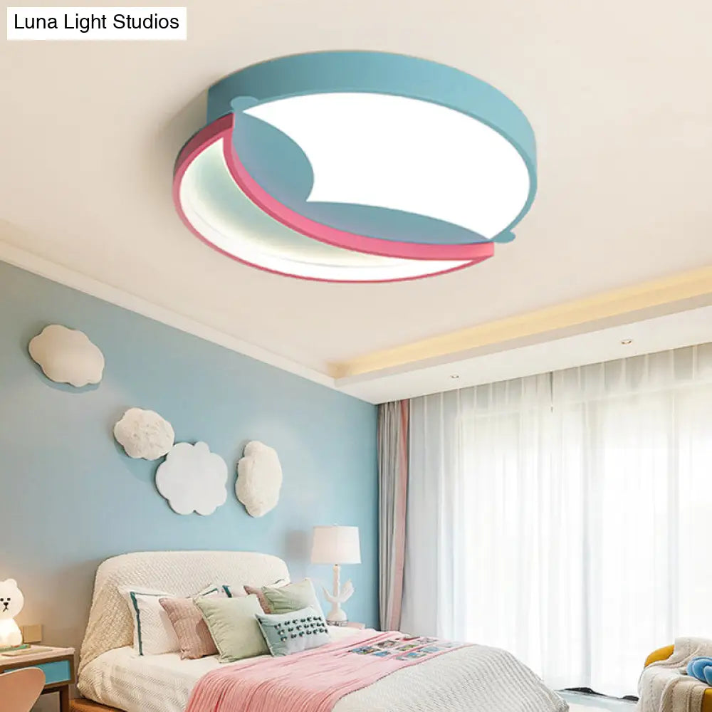 DecorBites™ DecorBites™ Stylish Silicone Round Flush Ceiling Light - Cartoon LED Ceiling Mounted Lamp for Bedroom with Blue/Pink Light