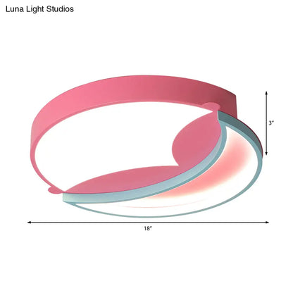 DecorBites™ DecorBites™ Stylish Silicone Round Flush Ceiling Light - Cartoon LED Ceiling Mounted Lamp for Bedroom with Blue/Pink Light